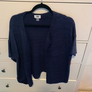 Blue Short Sleeve Cardigan